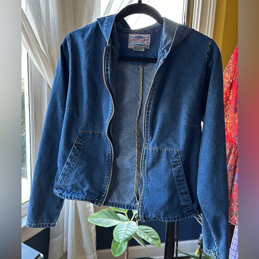 Denim jacket with hood